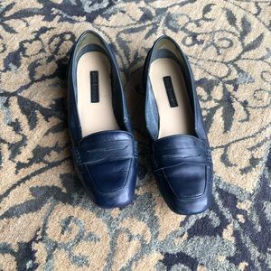 Enzo Angiolini Navy Blue Penny Loafers